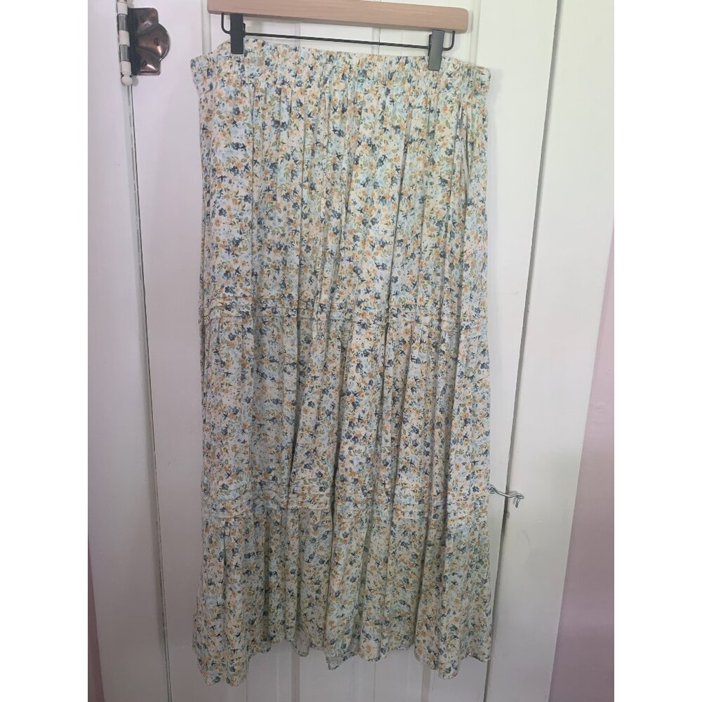Torrid Floral Maxi Skirt - Blue and Yellow
